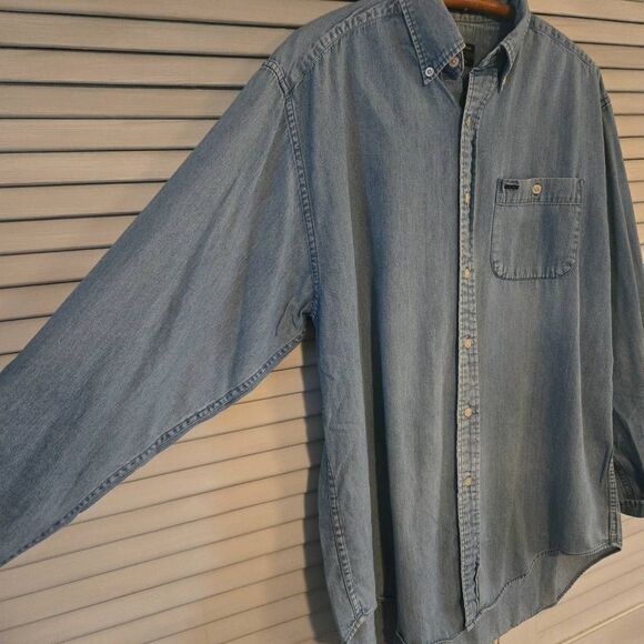Vintage Alexander Julian Colours Light Denim Long Sleeve Button Down Shirt Medi - Picture 5 of 8